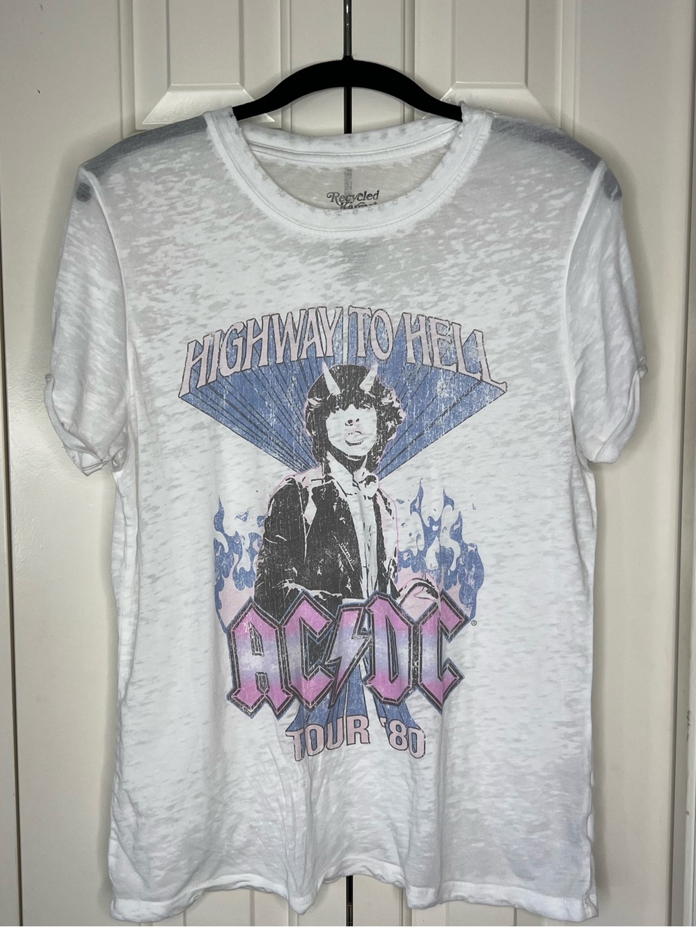 Recycled Karma AC/DC Burnout T-Shirt sz M